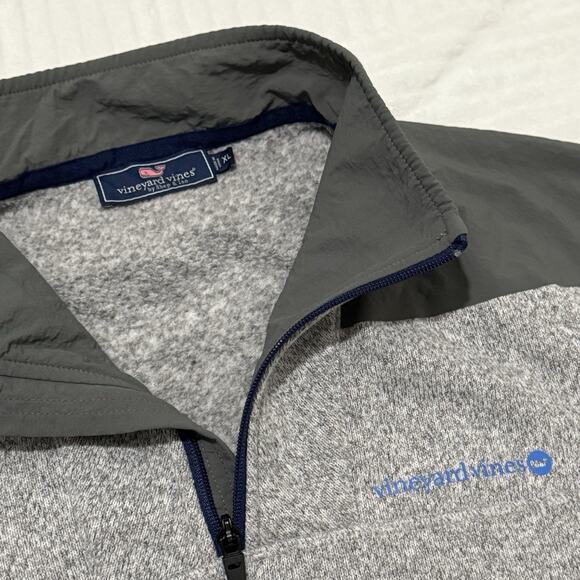 Vineyard Vines Gray Heather Quarter Zip Pullover Sweater Men Size XL - Picture 2 of 6